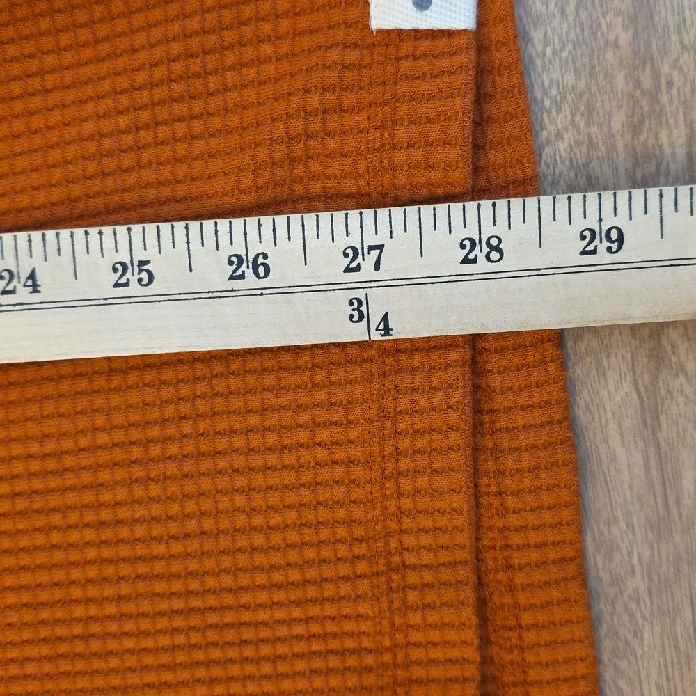 Sun And Stone Waffle Thermal Knit Top Unisex Large Rust Nwt - Picture 11 of 12